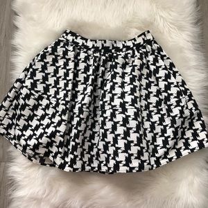 Express houndstooth A-line flared skirt 0
